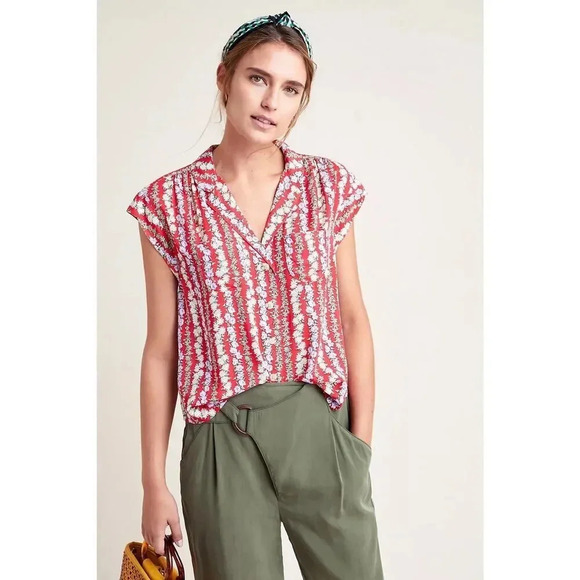 ANTHROPOLOGIE 49 of 52 Conversations XS Colloquial Button Down Daisy - Picture 1 of 9